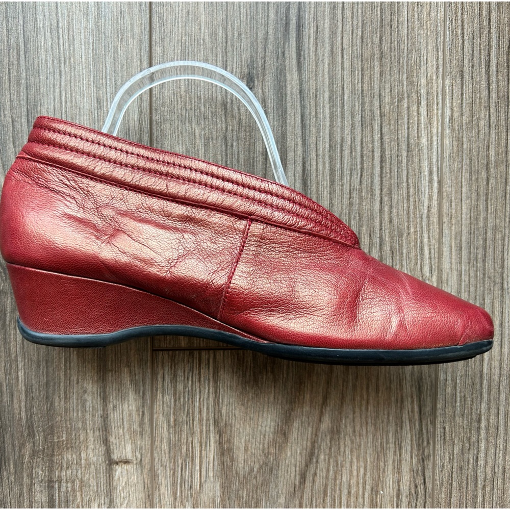 Softinos Red Leather Wedge Ankle 👠 | 8.5